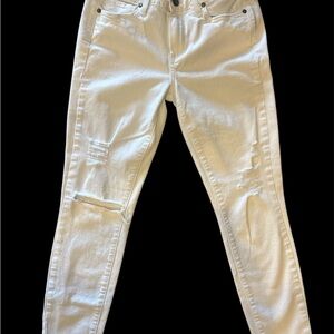 PAIGE White Distressed Skinny Jeans